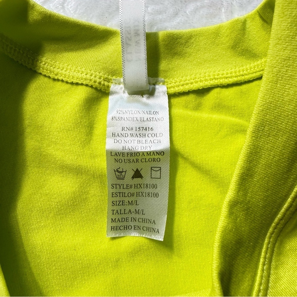 Neon Yellow Green Athletic Tank Top Size M/L - Picture 2 of 6